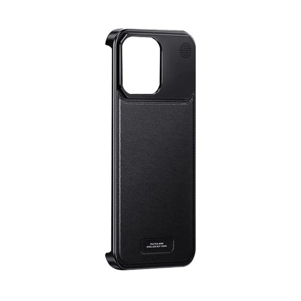 iPhone 16 Pro Super Slim AeroFLex Metal Frame Less Leather Case with Magsafe - Grey